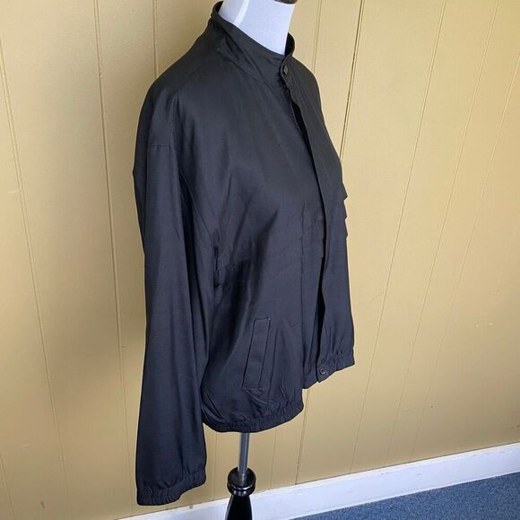 Bocci women XL 100% silk full zip jacket w/mock collar black - Picture 6 of 13